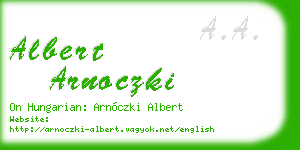 albert arnoczki business card